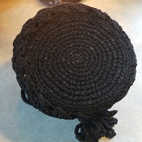 1920s thick knit drawstring handbag - Picture 5 of 5